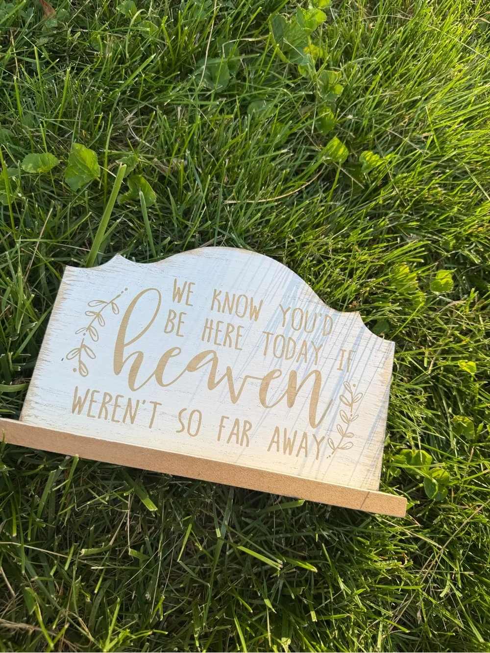 Hobby Lobby White and Gold 'Heaven' Decorative Wooden Sign